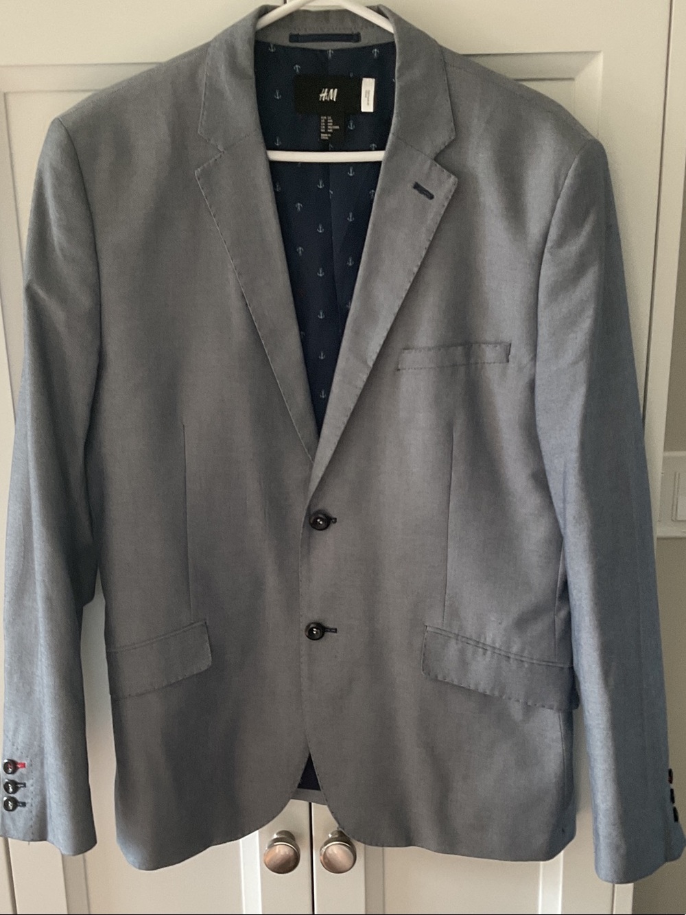 H&M Men's Light navy Blazer with Navy Lining